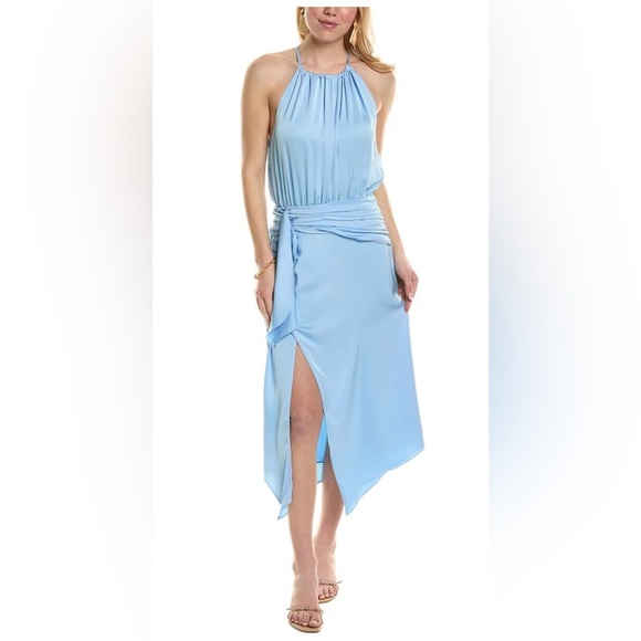 Ramy Brook New with tags Women’s size 6 Amanda dress Elegant Blue Halter misty - Picture 1 of 12